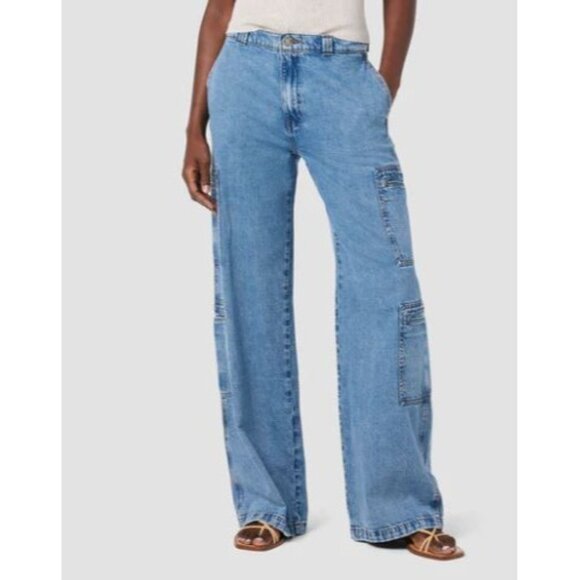 Hudson Womens High-Rise Welt Pocket Wide Leg Cargo jeans Size 33 - Picture 13 of 13
